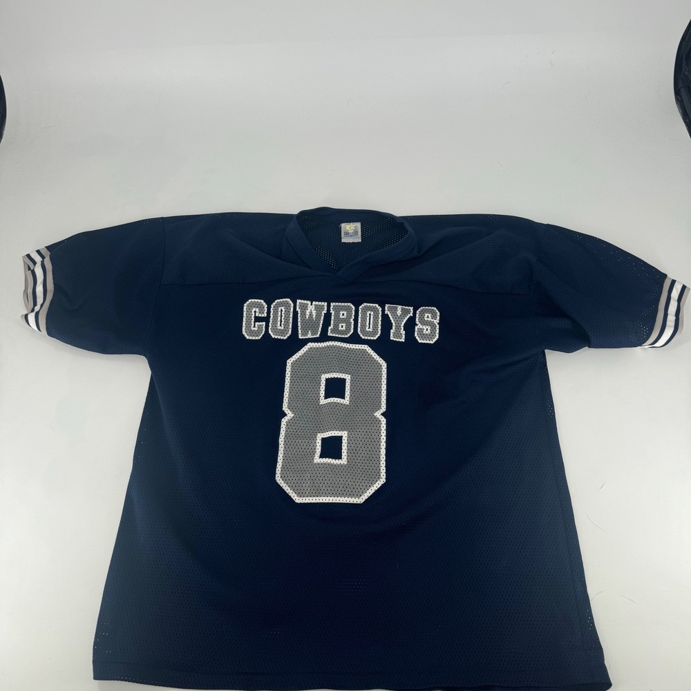 Vintage Competitor Dallas Cowboys Jersey Navy Blue Mesh Number 8 Mens XL